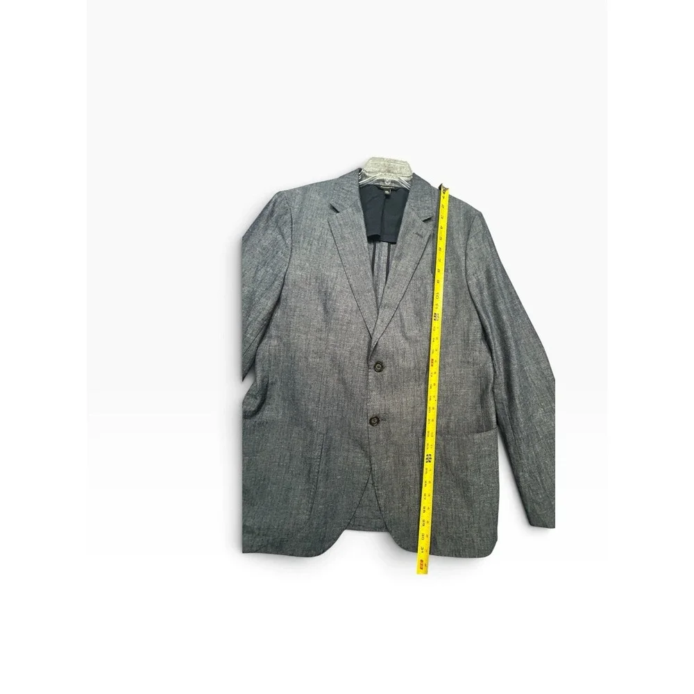 Banana Republic Mens 42L Tall Tailored Slim Fit Jacket Sport Coat Cotton Blue